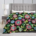 thumbnail image 4 of Kll Fleece Blanket Plush Throw Blanket Vector Mexican Otomi Style Bright,Soft Fuzzy Cozy Flannel Blanket For Couch Sofa Bed.(80"X60"), 4 of 9