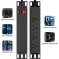 thumbnail image 6 of 10" Rack PDU-1U (4 Rear Outlets), 10" inch Rack Power Strip with Protection (125V/15A 6ft Cable), Rack Mount Power Distribution Unit for 10" Mini Server Rack Accessories, Network Cabinets/Rack/Self, 6 of 6