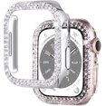 thumbnail image 1 of 2-Pack Bling Compatible for Apple Watch Cases 38mm Series 3 2 1, Protective Bumper for iWatch Series 1/2/3 (38mm, Silver/Clear), 1 of 5