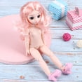 thumbnail image 3 of Muñeca de 30 cm, bonita y a la moda, para niñas y niños, con articulaciones móviles, regalo de cumpleaños (pelo rizado, cuerpo rosa, 30 cm y zapatos)., 3 of 12