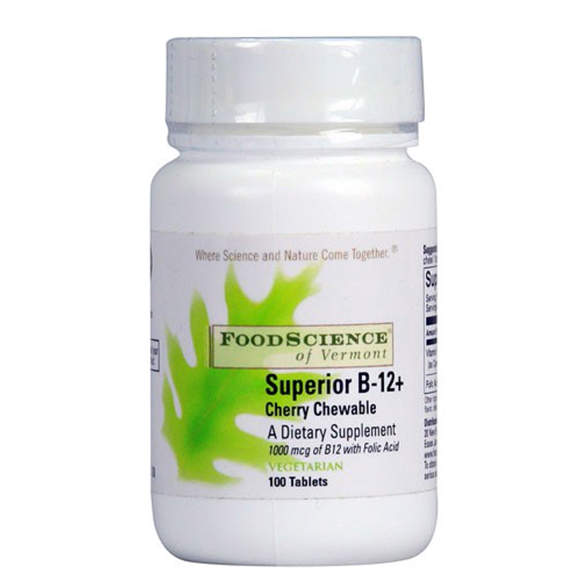 Foodscience Of Vermont Sublingual B12 Cherry - 100 Tablets