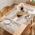thumbnail image 5 of Red Blue Spring Floral Placemats Set of 4 Rustic Pastoral Botanical Welcome Place Mats Indoor Wipeable Table Mats Washable Cloth Dining Table Placemats for Kitchen Holiday Party Home Decor 13x19 Inch, 5 of 9