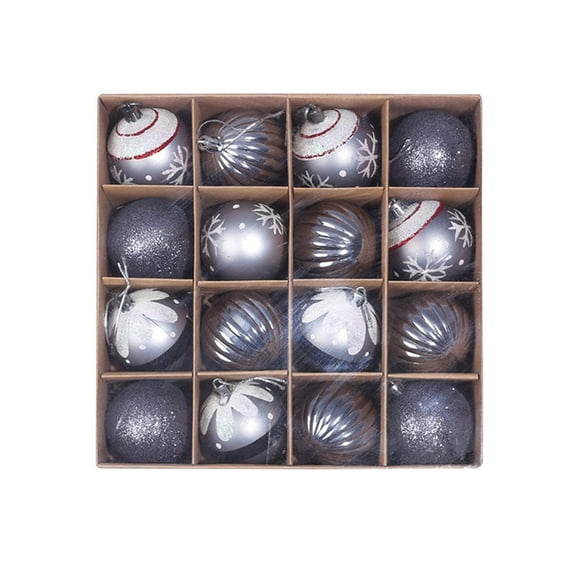WJSXC Christmas Balls, 16Pcs 2.36 Inch Silver Christmas Balls Hanging Ornaments Shatterproof Delicate Baubles Set, for Home Holiday Party Xmas Tree Decoration Gifts
