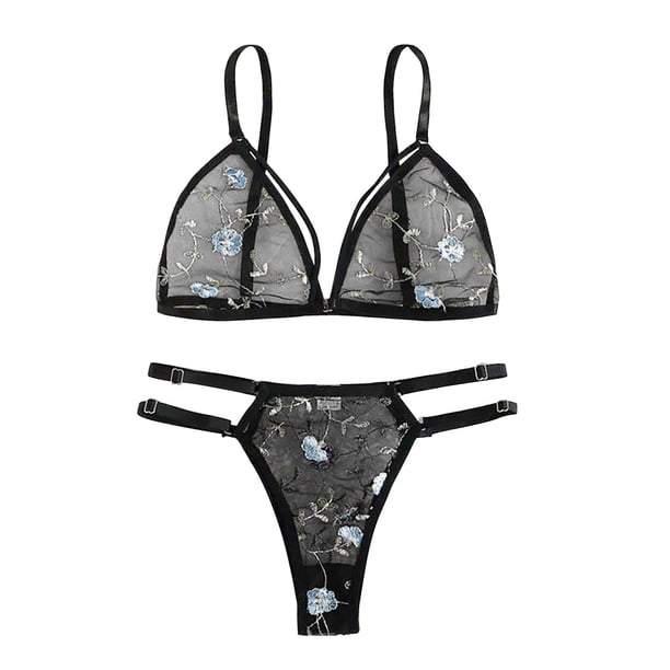 Gibobby Conjunto ropa interior mujer Conjunto De Lencería Erótica Cuello V Lencería erótica Sexy para Mujer, Vestido de Piel Sexy y Casual, Mujer Sexy(Negro, XG)