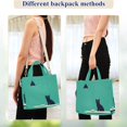 thumbnail image 4 of FORMRS Womens Corduroy Tote Bag Crossbody Shoulder Handbag with Pocket, Green Cat, 4 of 7