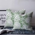 thumbnail image 2 of Pillow Covers 18x18 Set of 2, Sage Green Coastal Square Throw Pillow Covers for Couch/Sofa/Living Room, Conch Nautical Summer Starfish Shell Coral Decorative Soft Pillowcases for Couch Throw Pillows, 2 of 7