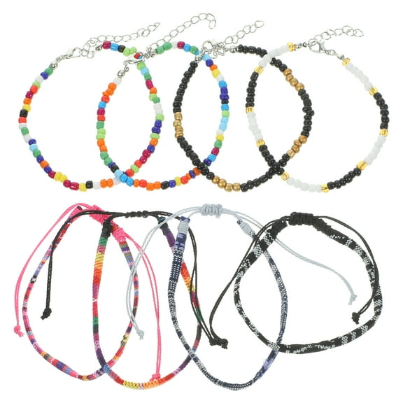 8pcs Women Anklets Adjustable Ankle Bracelets Bohemian Style Wrist Bracelets Dainty Anklets