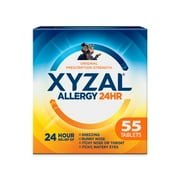 Xyzal 24 Hour Allergy Relief Medicine, Original Prescription Strength Antihistamine, Levocetirizine Dihydrochloride Tablets 5 mg, 55 Count