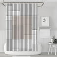 thumbnail image 1 of Ensemble de Rideau de Douche avec Doublure à Boutons-Pression, Vert Sauge Noir Formes Lignes (3) Rideaux de Douche Doublure de Douche Réutilisable, Doublure de Douche en Polyester Neutre Esthétique, 72x72 Pouces, 1 of 4