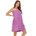 thumbnail image 3 of Women's Towel Wrap Bathrobe, Terry Cloth Cotton Towels Robe with Velcro, 3 of 10