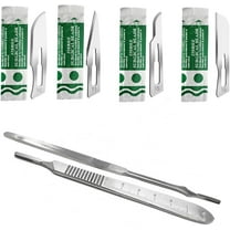2 Stainless Steel Scalpel Handles #7 #3   60 Pcs Sterile Carbon Steel Blades #10#11#15#16 Individually Wrapped Pouch for Multipurpose Use Cutting, Repairing, Craft