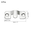 thumbnail image 2 of Uxcell 8 Pcs Soporte de Montaje Empotrado, 50 x 19mm Gancho de Marco de Foto Interconectable para Colgar Cabeceras, Plata, 2 of 5