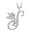 White, variant on 14K White Gold Finish Round Cut White Diamond 925 Sterling Silver Diamond Cute Elf Angele With S Initial Letter Pendant Necklace for Women