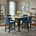 thumbnail image 2 of FurniFact 5-Piece Faux Marble Counter, Set of 4 Chairs, 2 of 10