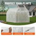 thumbnail image 6 of KFFKFF Tunnel Greenhouse, Dimensions 9.6x6.4x6.2 ft, Featuring a Durable Galvanized Steel Frame and White PE Covering, Equipped with a Roll-up Zipper Door and Six Ventilation Windows, 6 of 9