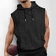 thumbnail image 1 of pstuiky Camisetas sin mangas para hombre, Blusa deportiva informal de color liso con capucha y cordón sin mangas para hombre Camisas de hombre m, 1 of 5