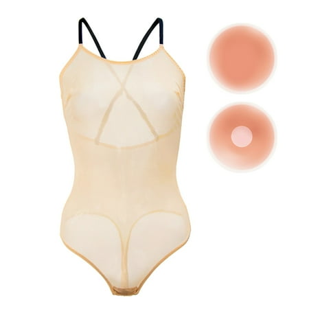 

Varsbaby Women s Mesh Bodysuit Teddy Lingerie See Through Mesh Jumpsuit with Nipple Cover