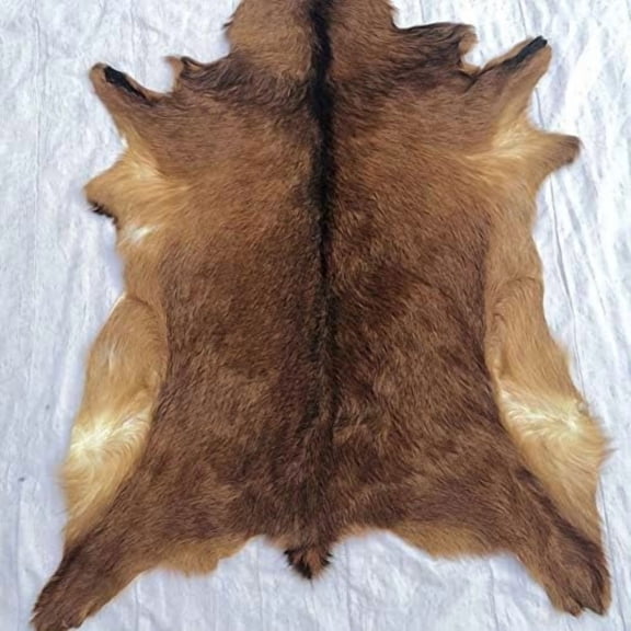 Red Deer Hide Rug Deer Skin Rug Deer Taxidermy Fireplace Deerskin Decor Reindeer Hide Area Rug Animals Mat Carpet for Home Office Bedroom Taxidermy Hunting Collectable 3.2x2.1ft