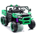 thumbnail image 7 of Xuanlur 24V Ride On Toys for Big Kids W/20" Seat, 4WD 6X6 2 Seater Ride On Dump Truck with Remote Control, 3 Speeds, High Efficiency Battery, 4X100 Motors, Music, Ride On Car for Boys Girls, Green, 7 of 7