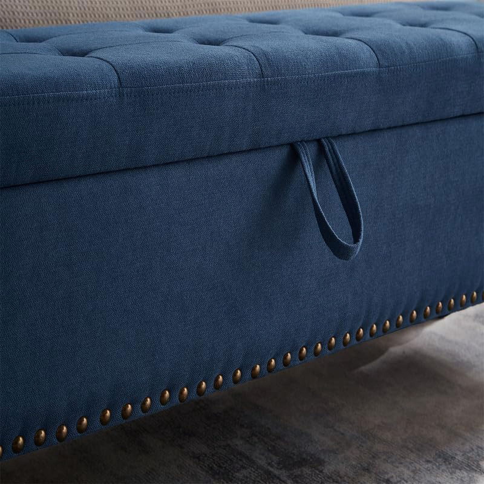 Miniyam 59" Storage Ottoman Bench, Storage Chest, Foot Rest Stool, Bedroom Bench for Living Room, Bedroom, Blue
