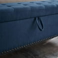thumbnail image 3 of Miniyam 59" Storage Ottoman Bench, Storage Chest, Foot Rest Stool, Bedroom Bench for Living Room, Bedroom, Blue, 3 of 7