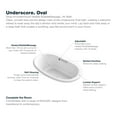 thumbnail image 3 of Kohler 5714-GH-0 59.75 x 35.75 in. Underscore Drop-In Heated Bubblemassage Air Bath - White, 3 of 7