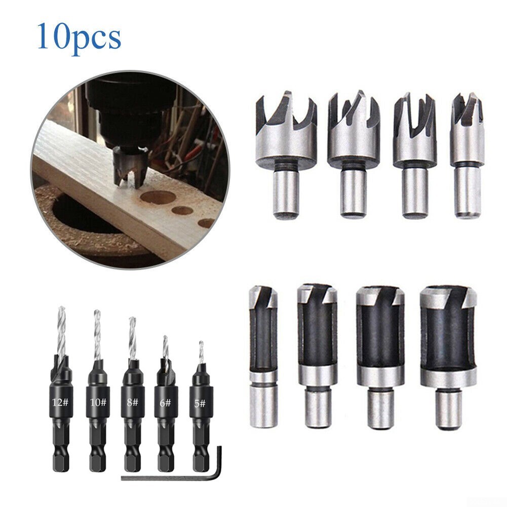 10pcs HSS Wood Plug Hole Cutter 