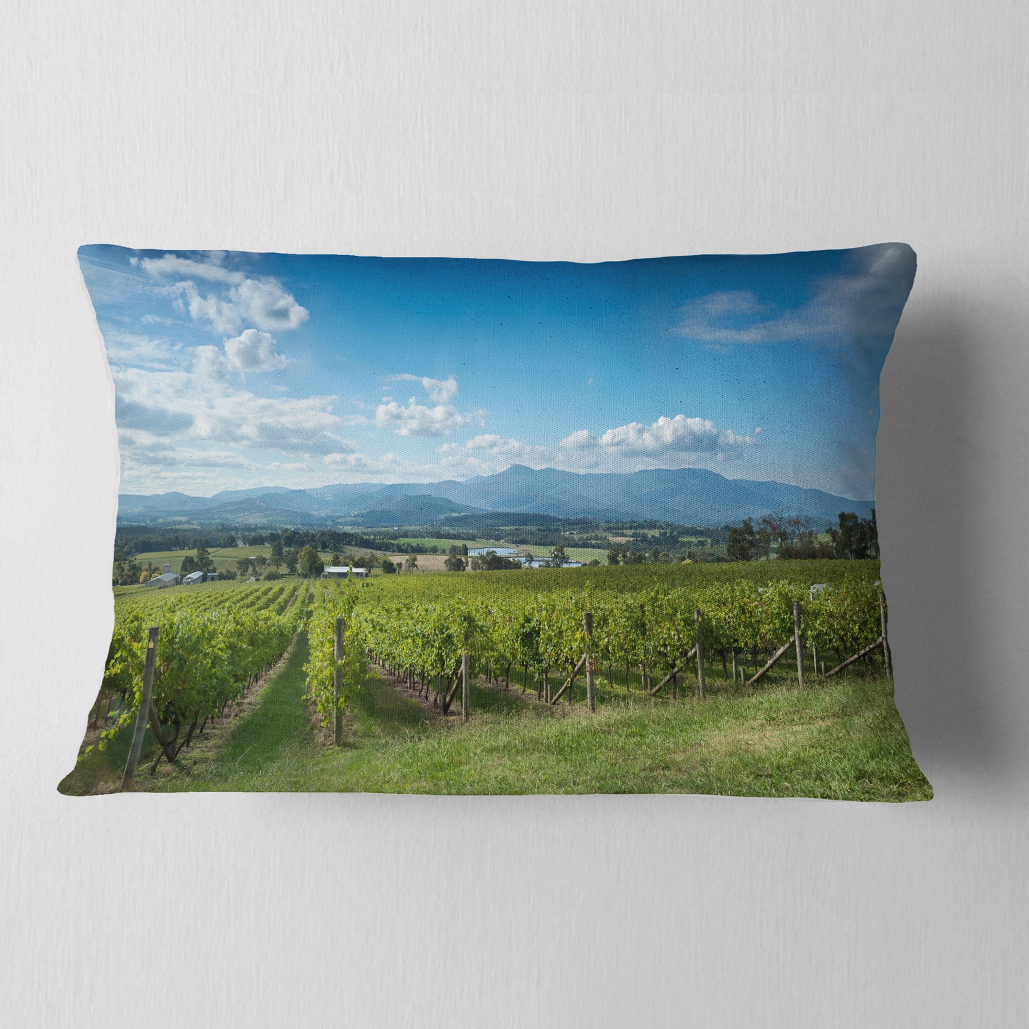 Designart View of the Yarra Valley Melbourne - Photography Throw Pillow - 12x20