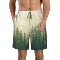 thumbnail image 1 of Balery Fog Forest Traje de Baño Estilo Hawaiano para Hombre, Shorts de Secado Rápido con Bolsillos-X-Large, 1 of 6