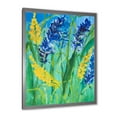 thumbnail image 2 of Designart 'Yellow and Blue Wild Flowers and Grass Gouache' Traditional Framed Art Print, 2 of 4