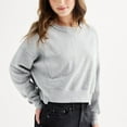 thumbnail image 3 of Juniors' SO® Cropped Crewneck Sweatshirt Color: Pacific Pine Size: SMALL, 3 of 4