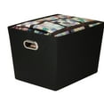 HoneyCanDo Fabric Large Storage Bin with Handles, Black
