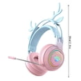 thumbnail image 3 of FEISHENTTGaming Headset with Microphone, Deer Ears Headphones for PC Laptop PS4 PS5 Xbox Switch, Rainbow RGB Lighting & Virtual Surround Sound, 3.5mm Over Ear Headphones, Ergonomic, 3 of 9
