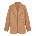 thumbnail image 5 of Turilly Womens Jackets Ladies Clearance, Women Classic Solid Color Corduroy Long Sleeves Button Casual Blazer Jacket Tops Coat, 5 of 9