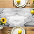 thumbnail image 4 of Abstract Marble Texture Table Runner, Gradient Light Gray Kitchen Table Runners Dress Scarves for Table Decorations Party/Restaurant/Indoor Outdoor Use, 13x36in, 4 of 9