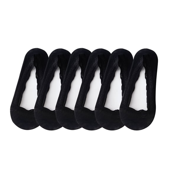 TELOLY 6 Pairs Women's Lace No Show Socks Low Cut Non Slip,Black No Show Socks For Women