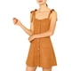 thumbnail image 5 of INSPIRE CHIC Vestido corto de tirantes con botones de ante sintético para mujer XL marrón, 5 of 6