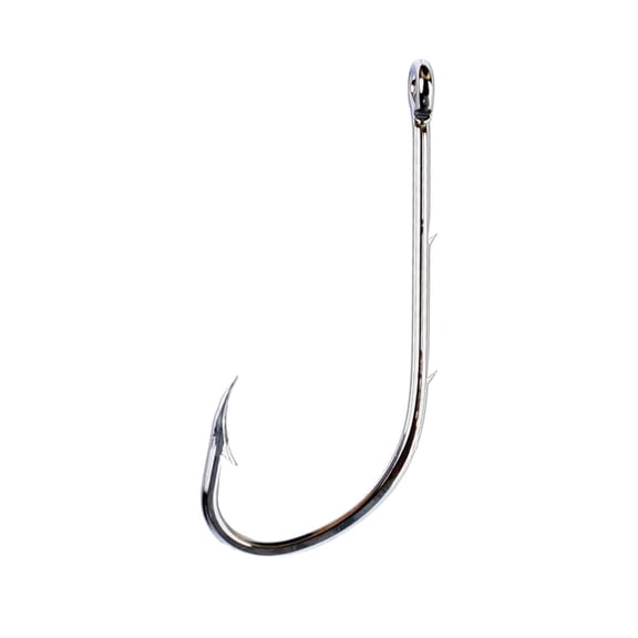 Eagle Claw Straight Eye Offset Baitholder Hook, 100pk, Nickel, Size 1