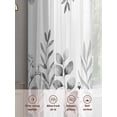 thumbnail image 6 of Grey Eucalyptus Leaves Sheer Curtains 72 Inch Length 2 Panels Set Window Treatments, Watercolor Spring Summer Botanical Rod Pocket Semi Curtains for Living Room/Bedroom/Kitchen Décor, 104"W x 72"L, 6 of 7