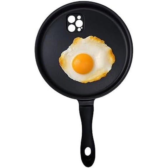 Funny Fried Cooking Egg Phone Case, Frying Pan Creative Phone Case for iPhone 15 14 13 12 11 Pro max X XS XR Silicone Case Cover (for iPhone 7/8 Plus)