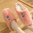 thumbnail image 5 of Weloille Cartoons Cute Cotton Slippers For Men Indoor Fall And Winter Women's Confinement Shoes Comfortable And Lightweight Thick-Soled Couple Pelt Slippers For Women, 5 of 7