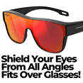 thumbnail image 2 of GRINDERPUNCH Cover-Ups Fit Over Sunglasses for Men and Women Who Wear Prescription Glasses, Black Frame - Red, 2 of 6