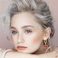 thumbnail image 3 of Maple Leaf Earrings Rhinestone Leaf Hoop Cubic Zirconia Drop Dangle Jewelry for Women Girls, 3 of 6