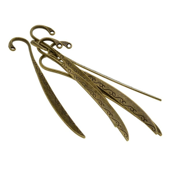 páginas de Metal de Bronce Vintage de 6 Piezas, de Libro con Orificio, Hallazgos de Joyería de Bricolaje