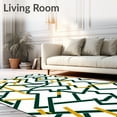 thumbnail image 2 of ODIKA 6'x9' Machine Washable Non-Slip Area Rug, Banner Inspired With Abstract Athletic Symbolism High Traffic Rug with Pad, Green, 674220, 2 of 8