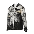 thumbnail image 2 of Fotbe Ink Style Bald Eagle Men's Women's UPF 50+ Sun Protection Jacket Hooded Cooling Shirt with Pockets Hiking Outdoor Performance-Small, 2 of 8