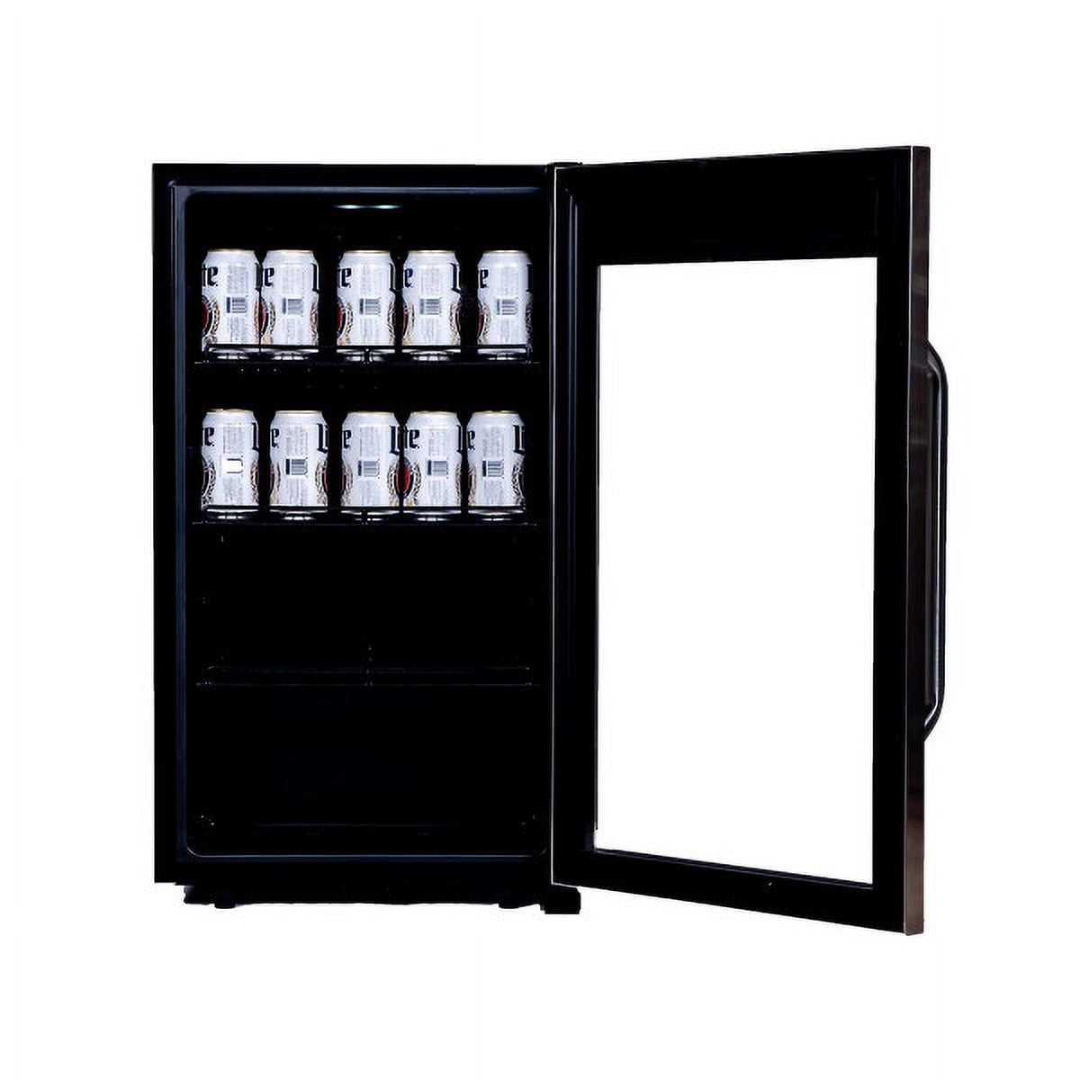 Magic Chef 3.1 Cu. Ft. Commercial Countertop Merchandiser Black and stainless steel 83 can Beverage Cooler 18.9 in