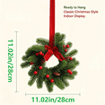 thumbnail image 3 of Small Christmas Wreath, Mr. Christmas Wreath,Christmas Wreath Door Hanger With Bow Ribbon Holiday Hanging Decoration For Front Door Wall Closet Fireplace Mantel Indoor Home Decor, 1 PC, 3 of 7