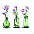 thumbnail image 4 of 3 piezas de flores de metal para decoración de pared, adornos colgantes decorativos de hierro, decoración floral para el hogar, la oficina o el Estilo D, 4 of 8