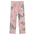 thumbnail image 4 of Cute Narwhal Sea Life Pattern Winter Female Pants Flannel High Waist Women Pants Lady Warm Straight Leg Plush Trousers, 4 of 7
